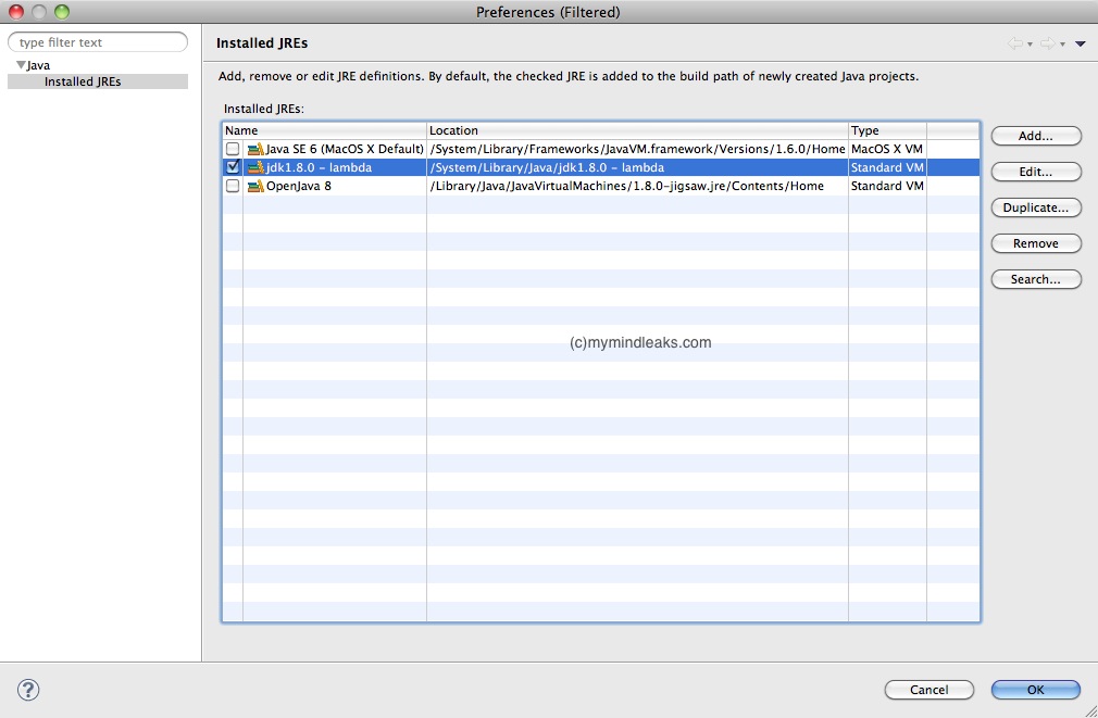 Java 8 Lambda - Configuring JRE in Eclipse